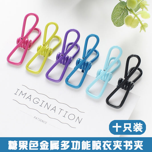 Pack of 10 Colourful Multi-functional Clothes Clamps