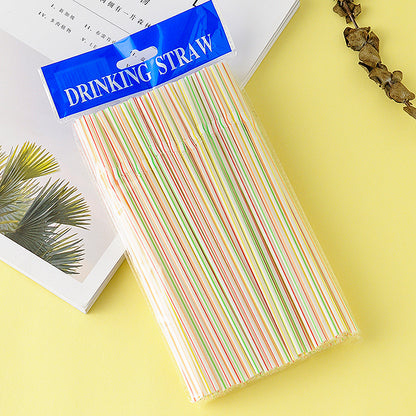 100-Pack Disposable Colored Curved Plastic Straws