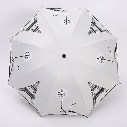 Black Coated Folding UV Protection Umbrella