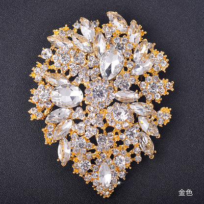 Colored Diamond Flower Alloy Brooch