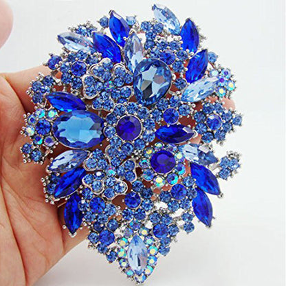 Colored Diamond Flower Alloy Brooch