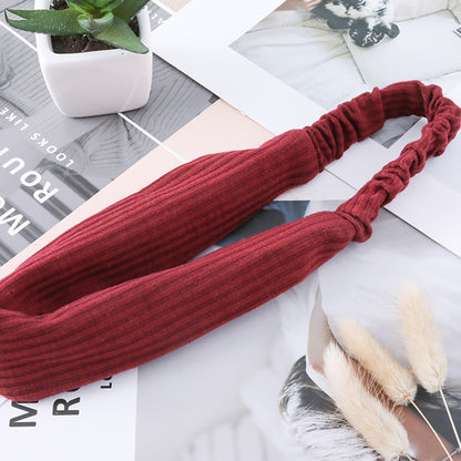 Knitted Elastic Headband (Cotton Stripes)