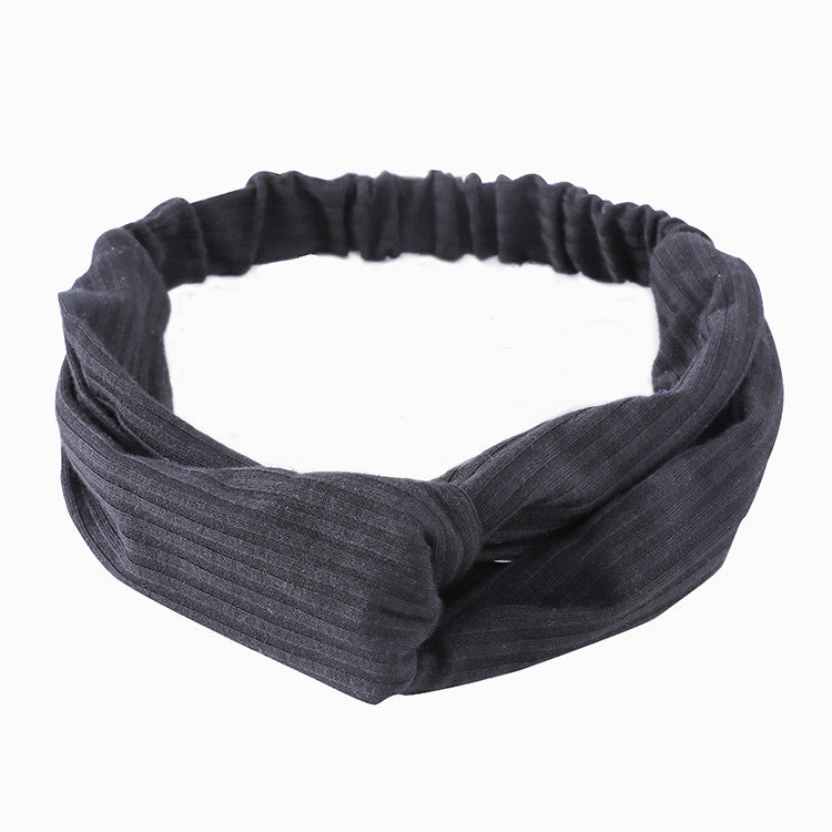 Knitted Elastic Headband (Cotton Stripes)