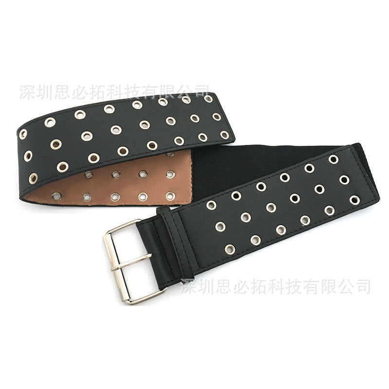 Wide belt women's pin buckle