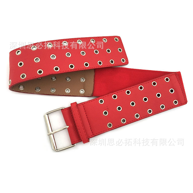 Wide belt women's pin buckle