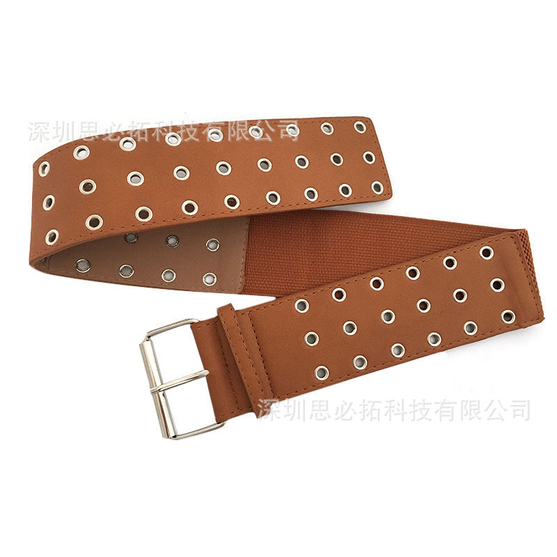 Wide belt women's pin buckle