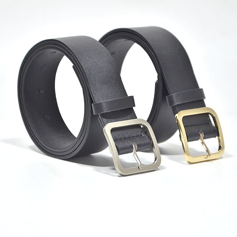 Vintage imitation leather pin buckle belt