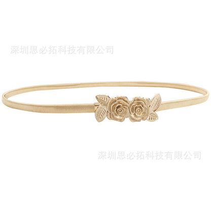 Three-dimensional rose flower belt