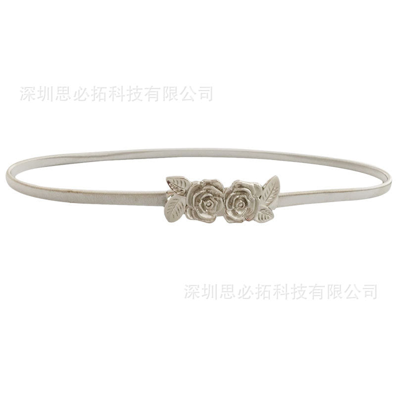 Three-dimensional rose flower belt