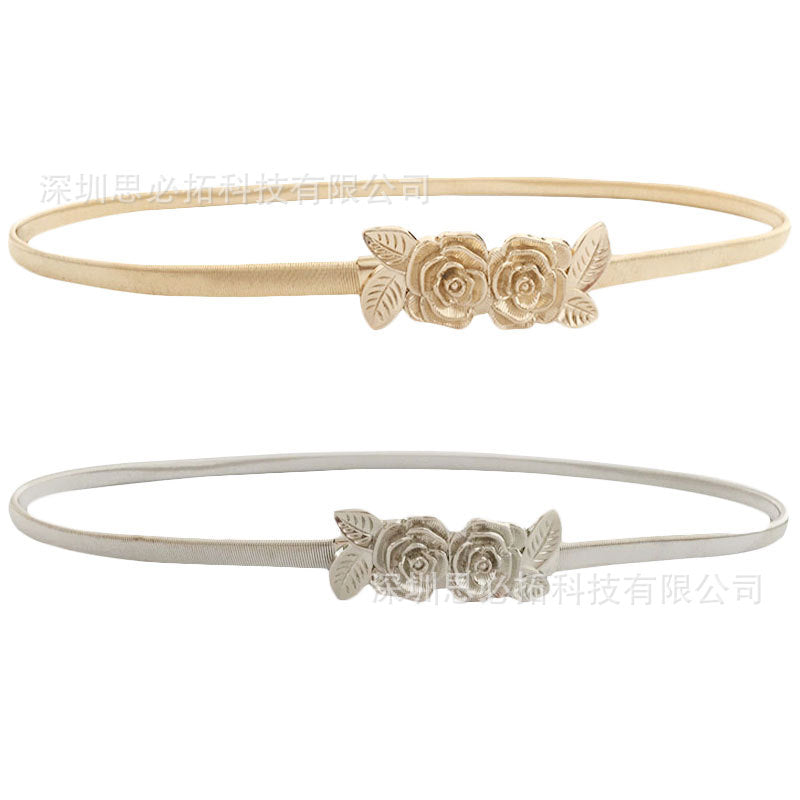 Three-dimensional rose flower belt