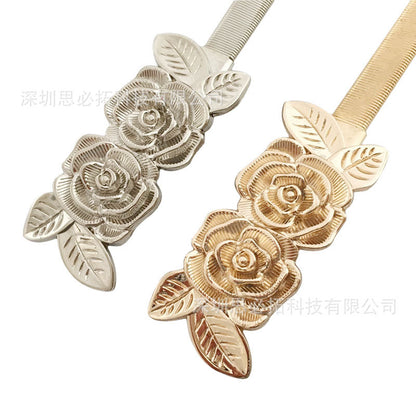 Three-dimensional rose flower belt