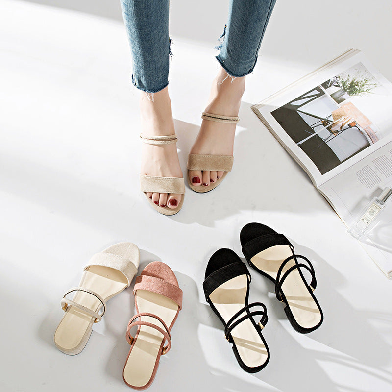 One shoe and two women's sandals for summer