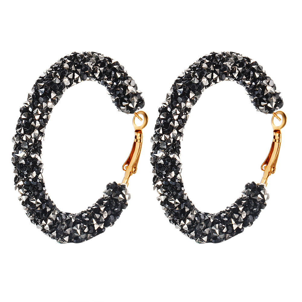 women's circle crystal earrings