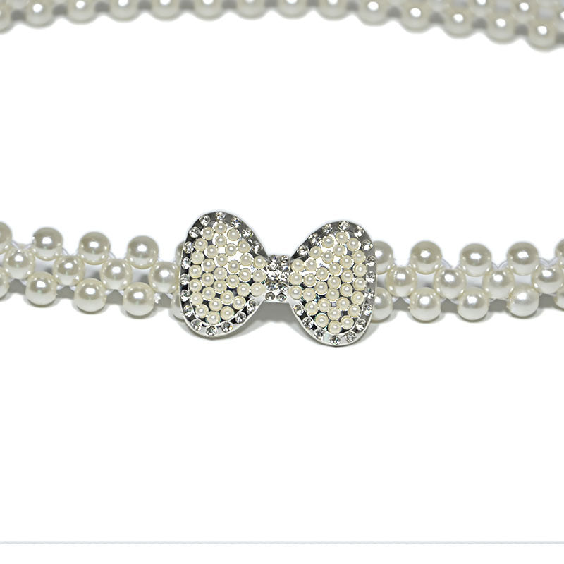 Water Diamond Elastic Pearl Waist Chain