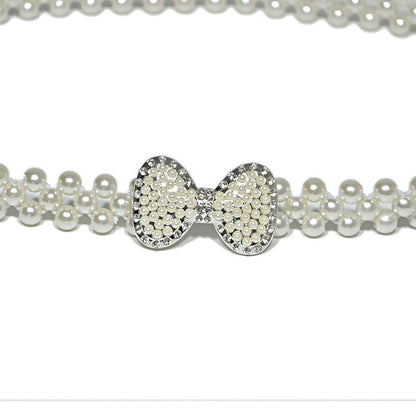 Water Diamond Elastic Pearl Waist Chain