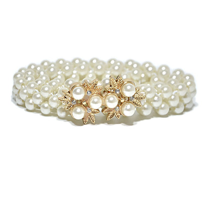 Water Diamond Elastic Pearl Waist Chain