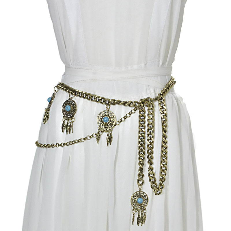 Vintage Leaf Tassel Ladies Waist Chain