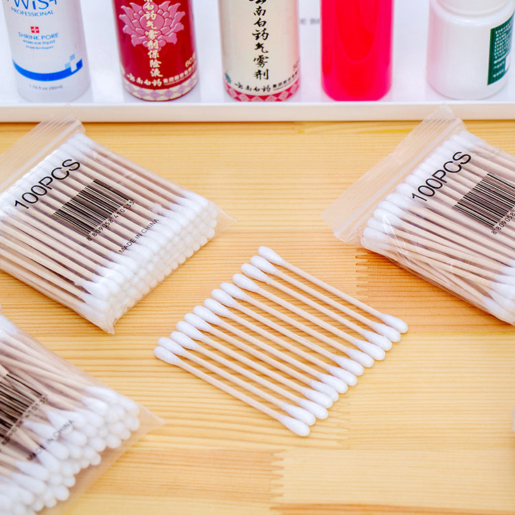 Disposable Cotton Swabs, Double-Ended Makeup Sticks