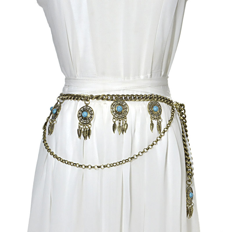 Vintage Leaf Tassel Ladies Waist Chain