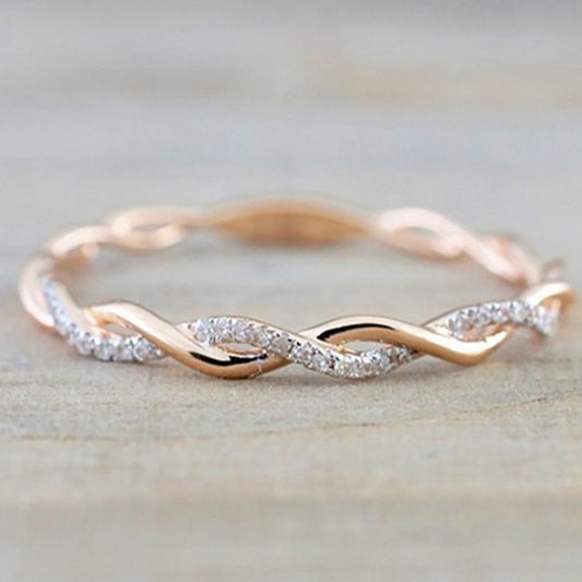 Diamond twist ring couple ring