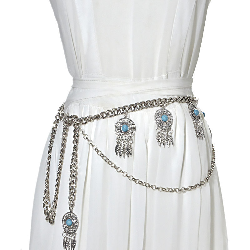 Vintage Leaf Tassel Ladies Waist Chain