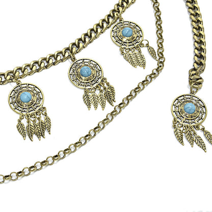 Vintage Leaf Tassel Ladies Waist Chain