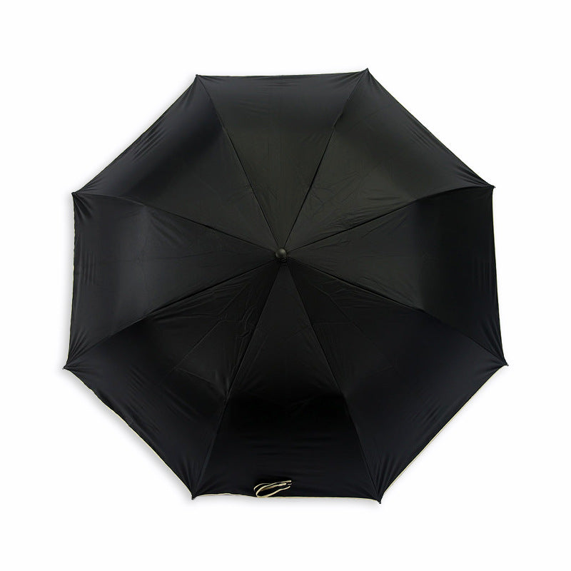 27 Inch Automatic 2-Fold Umbrella Thickened Black Coated Umbrella