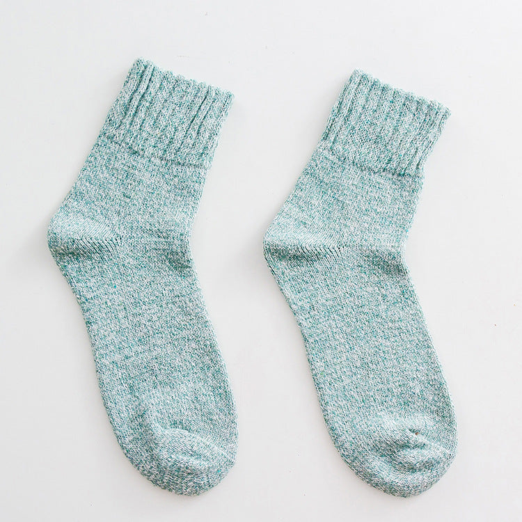 Mid-calf thick line women's socks fall and winter