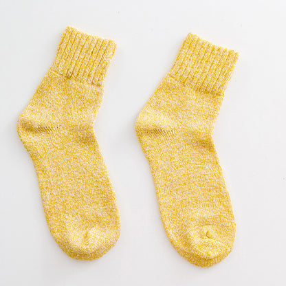 Mid-calf thick line women's socks fall and winter