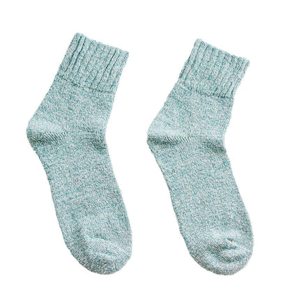 Mid-calf thick line women's socks fall and winter