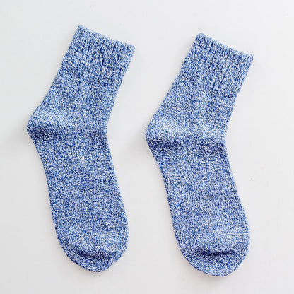 Mid-calf thick line women's socks fall and winter