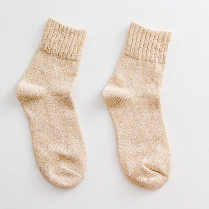 Mid-calf thick line women's socks fall and winter