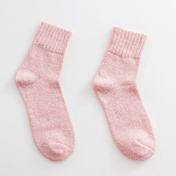 Mid-calf thick line women's socks fall and winter