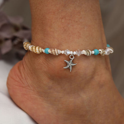 Starfish Pendant Shell Crystal Bead Foot Ornament