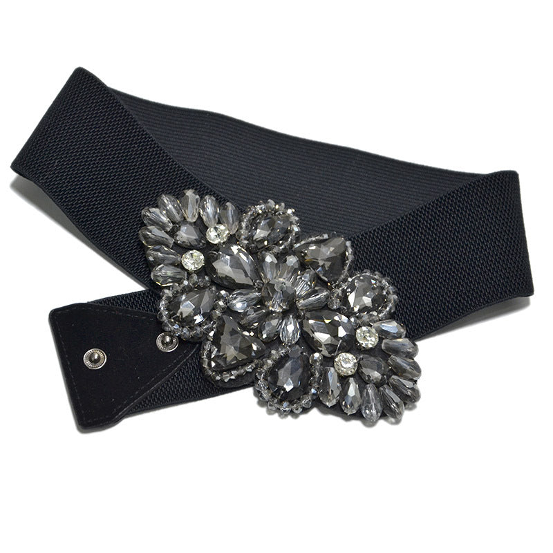 Women's Rhinestone Wide Belt