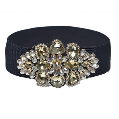 Women's Rhinestone Wide Belt