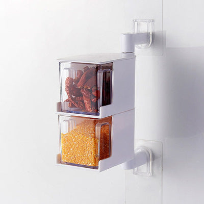 No-drill rotating spice rack