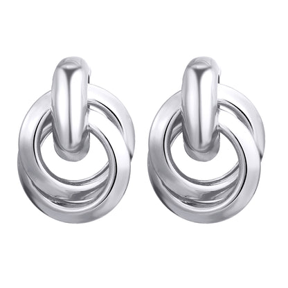 Stainless steel needle retro hoop earrings