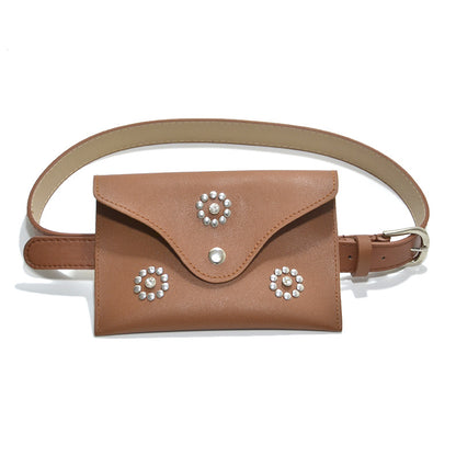 Versatile rhinestone rivet decorative fanny pack