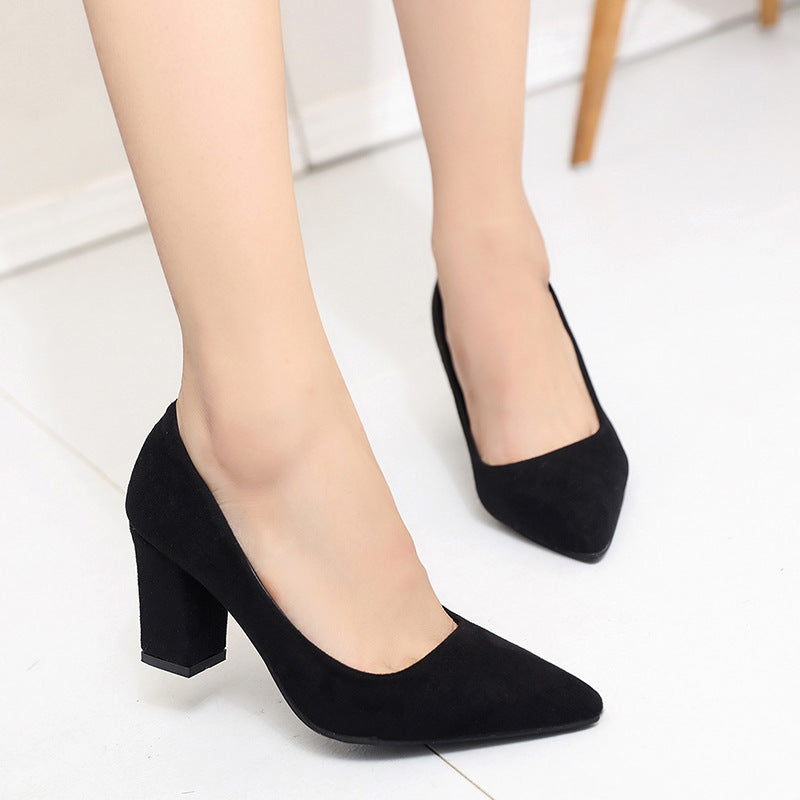 Solid color light mouth PU women's shoes