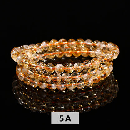 5A natural yellow tower crystal multi-circle bead bracelet.