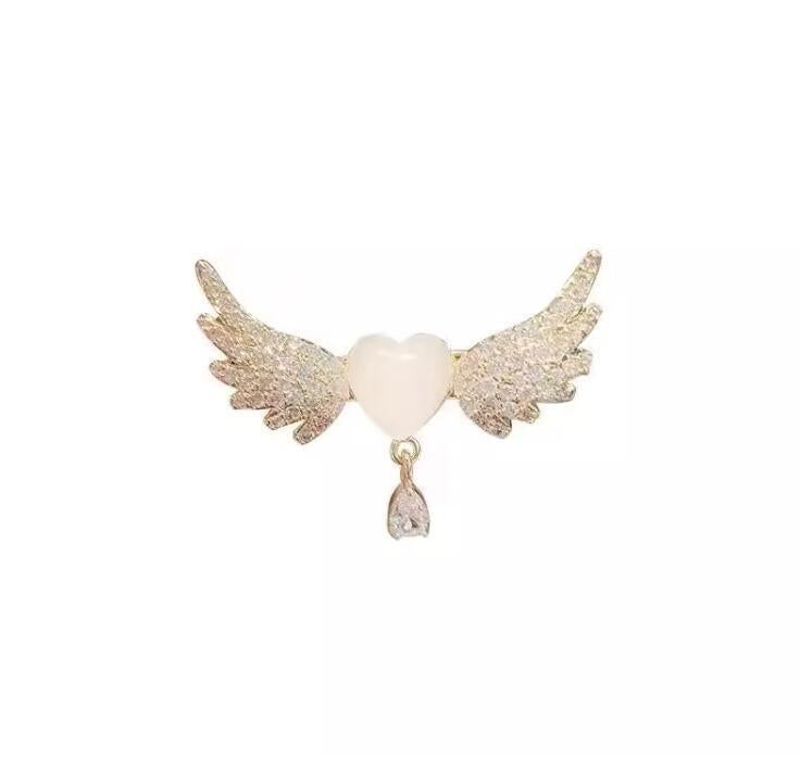 Love Angel Wings Fringed Brooch