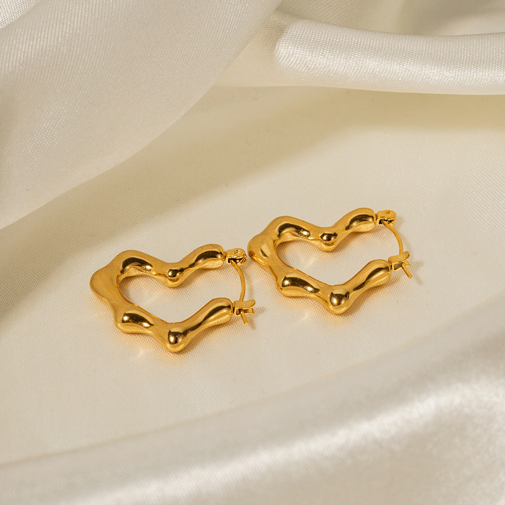 Bamboo Heart Earrings