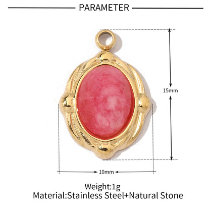 necklace pendant agate natural stone stainless steel