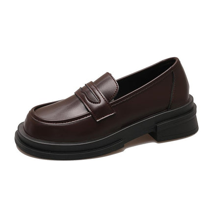 Spring and Autumn Soft Leather Shoes Black