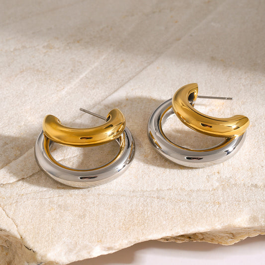 C-Shaped Overlap Earrings