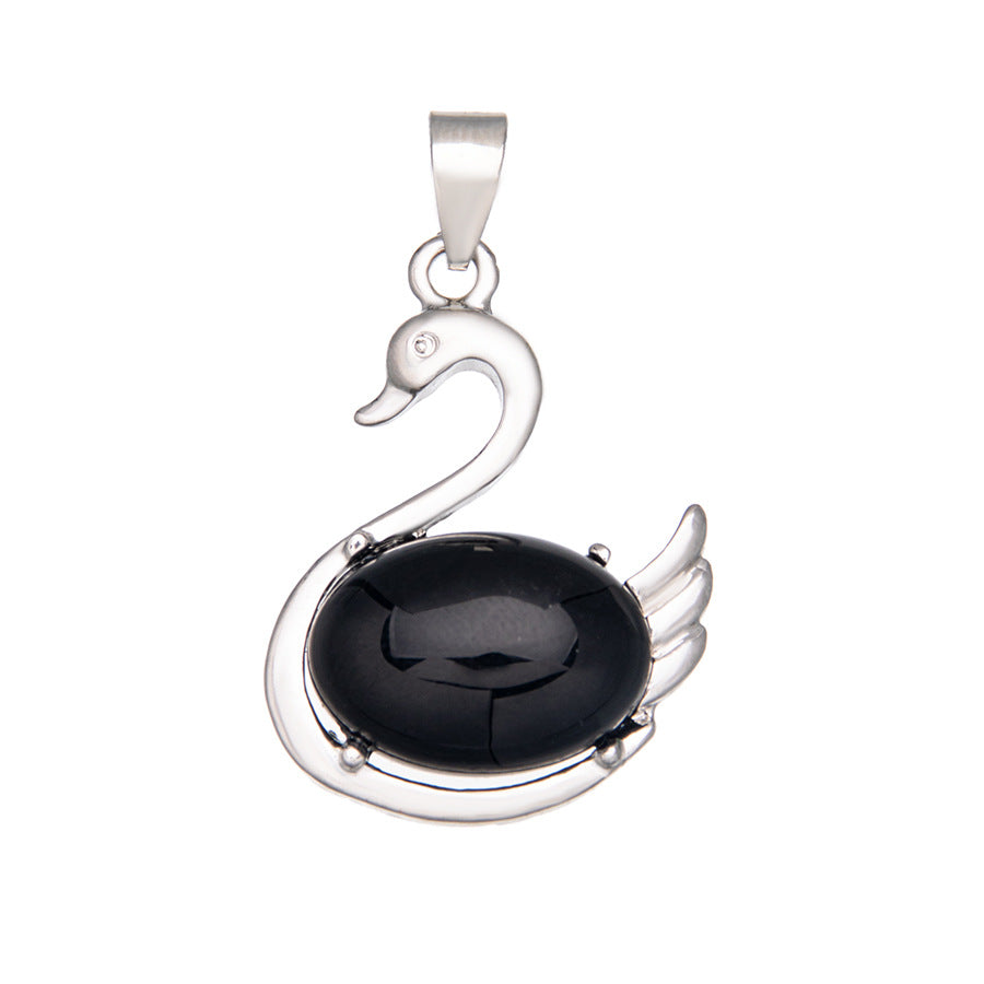 Crystal Swan Agate Pendant