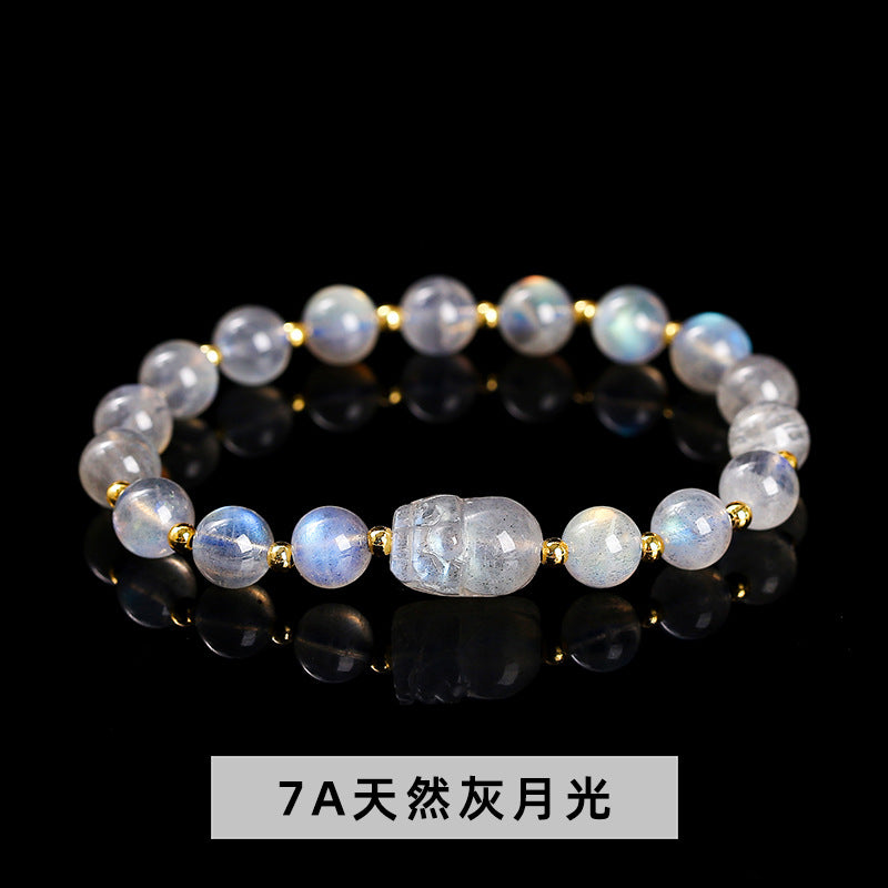 Natural powder crystal Pixiu bracelet.