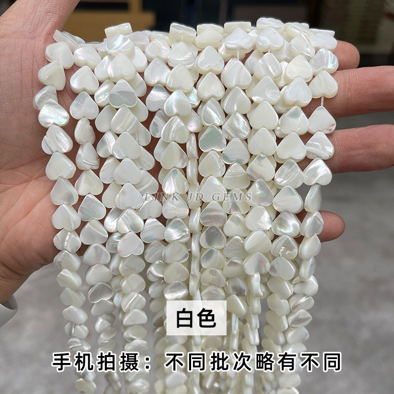 6/8/10 m natural shell beads heart-shaped loose beads