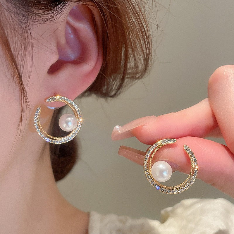 New pearl earrings niche design sense